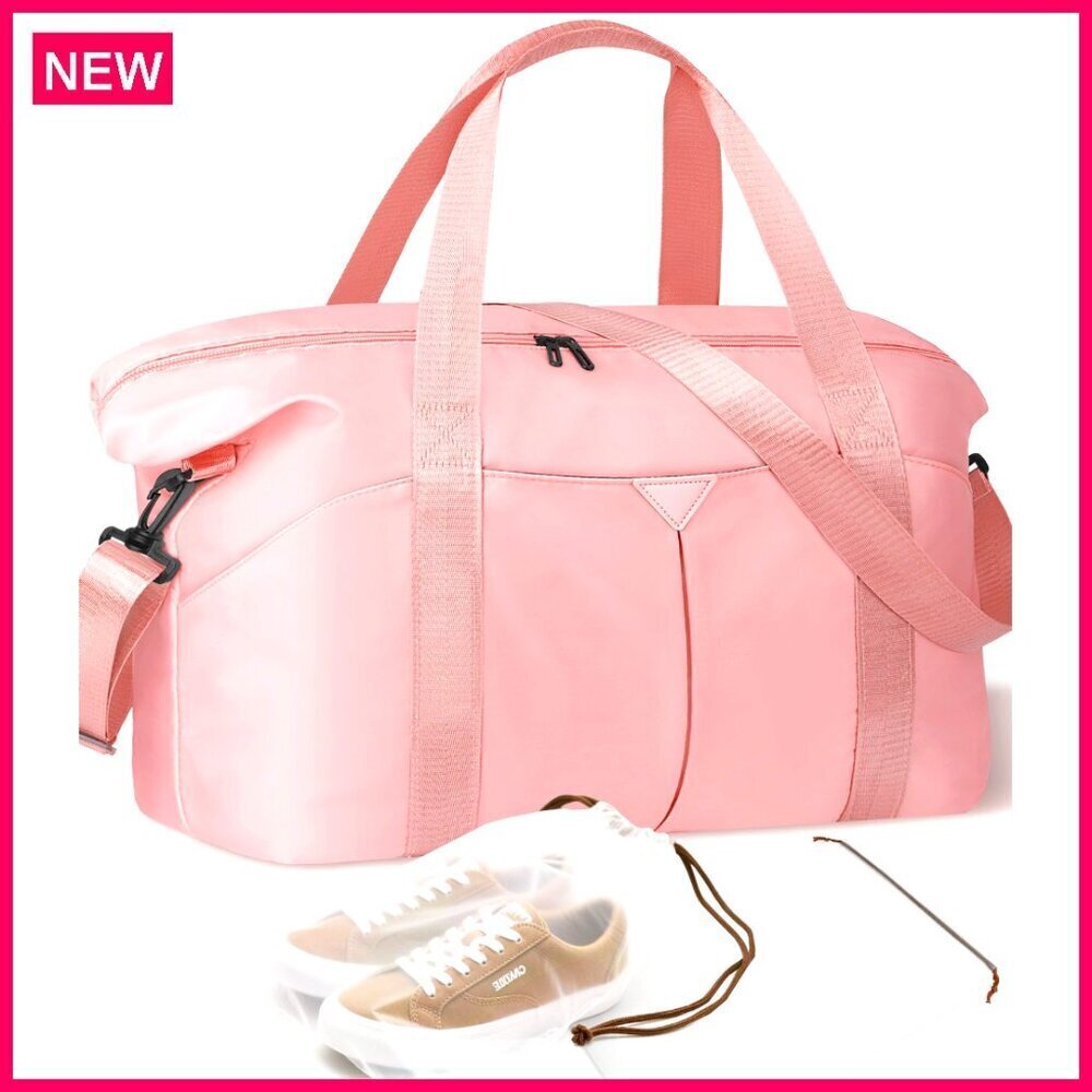 Large 37L Travel Duffel Bag with Trolley Sleeve, Waterproof Pocket, Adjustable